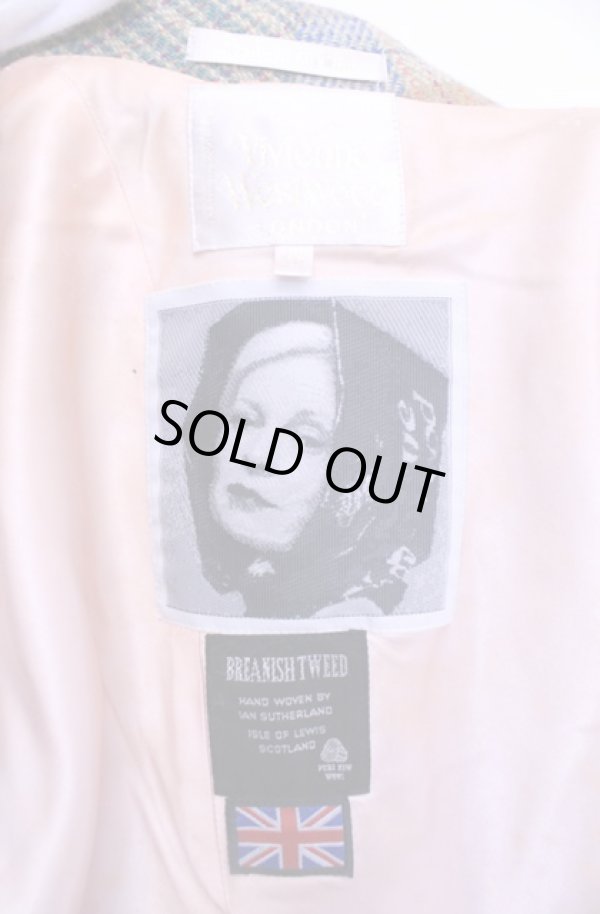 画像8: 【Vintage放出】ヴィヴィアンウエストウッド 中古 / ツイードウェンディージャケット 10 マルチカラー  O-25-12-20-053-jc-IG-OS (8)