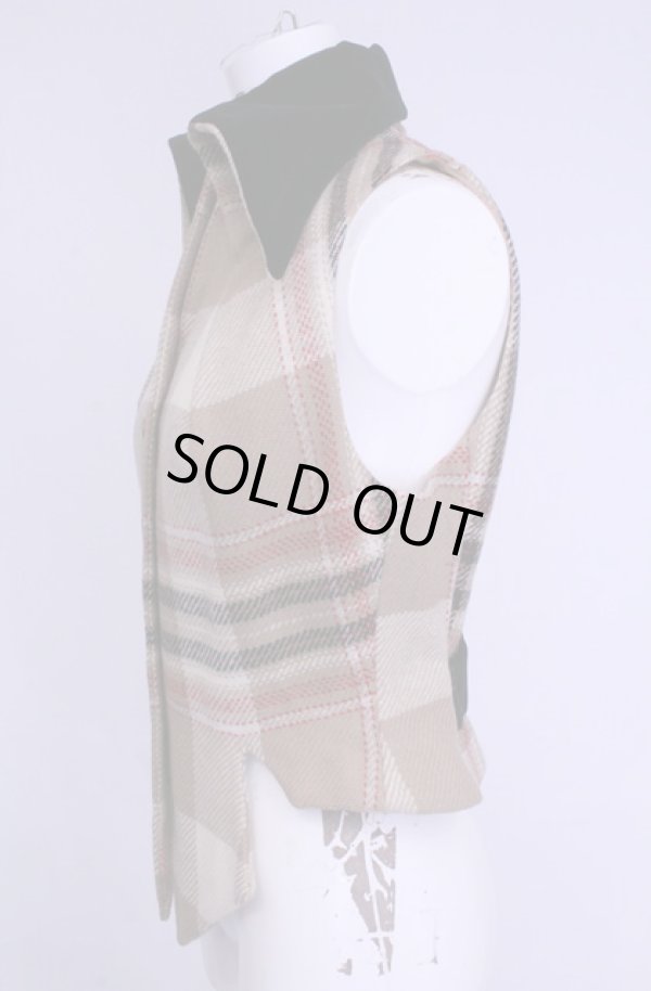 画像2: 【Vintage放出】ヴィヴィアンウエストウッド 中古 / メトロポリタンツイード別珍切リ替エベスト  ベージュ  O-25-12-20-054-jc-IG-OS (2)