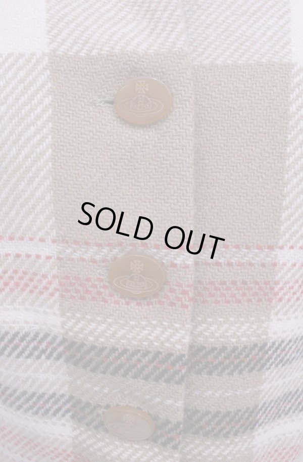 画像4: 【Vintage放出】ヴィヴィアンウエストウッド 中古 / メトロポリタンツイード別珍切リ替エベスト  ベージュ  O-25-12-20-054-jc-IG-OS (4)