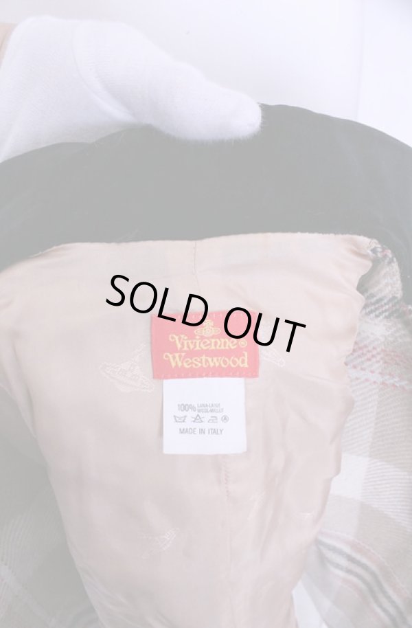 画像5: 【Vintage放出】ヴィヴィアンウエストウッド 中古 / メトロポリタンツイード別珍切リ替エベスト  ベージュ  O-25-12-20-054-jc-IG-OS (5)