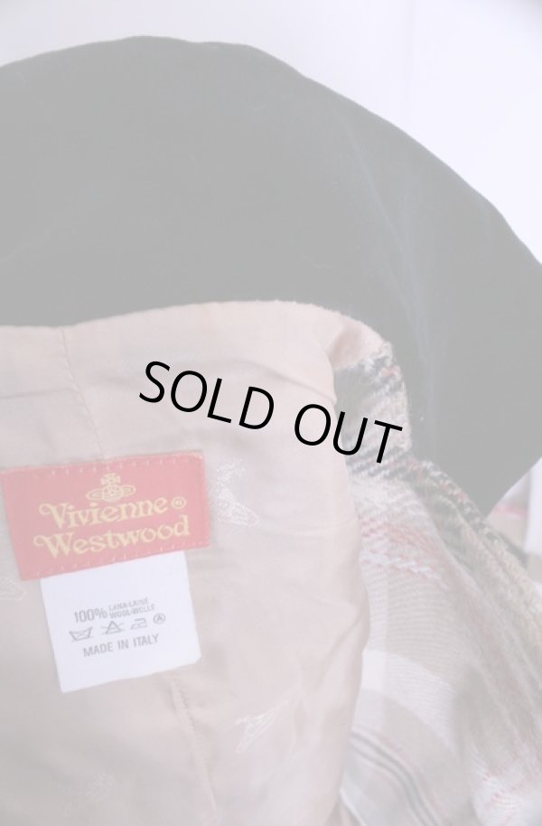 画像6: 【Vintage放出】ヴィヴィアンウエストウッド 中古 / メトロポリタンツイード別珍切リ替エベスト  ベージュ  O-25-12-20-054-jc-IG-OS (6)