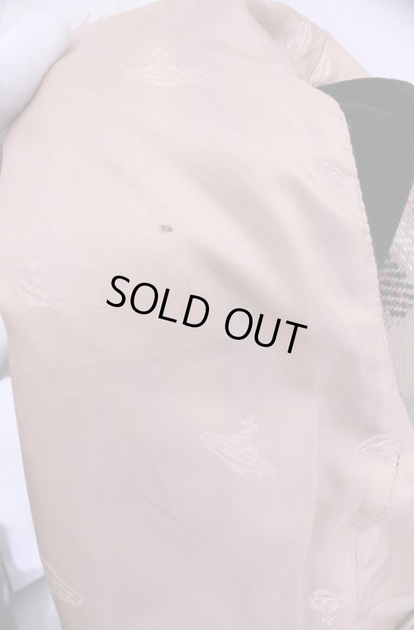 画像7: 【Vintage放出】ヴィヴィアンウエストウッド 中古 / メトロポリタンツイード別珍切リ替エベスト  ベージュ  O-25-12-20-054-jc-IG-OS (7)