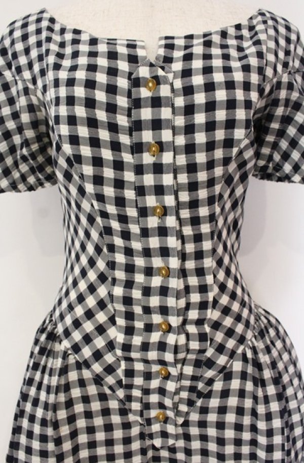 画像2: 【Vintage放出】ヴィヴィアンウエストウッド 中古 / マンデードレス 10 ブラックｘホワイト  O-25-12-20-006-op-YM-OS (2)