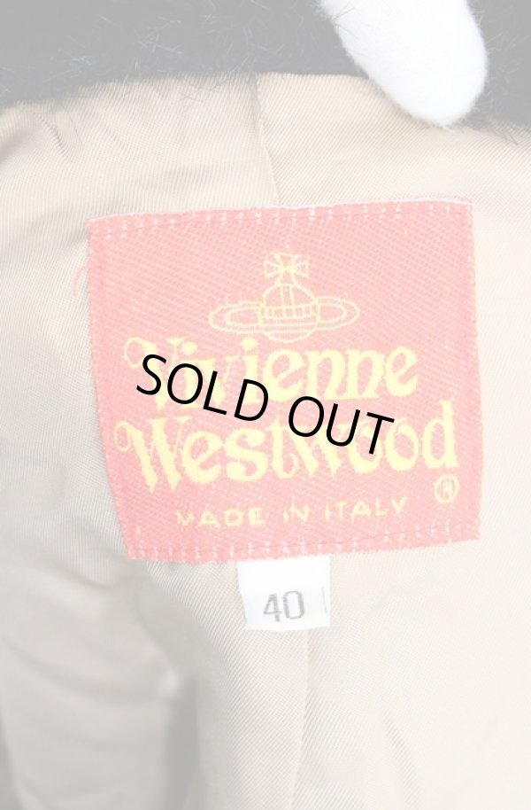 画像4: 【Vintage放出】ヴィヴィアンウエストウッド 中古 / フェイクファージャケット 40 ブラック  O-25-12-20-007-jc-YM-ZH (4)