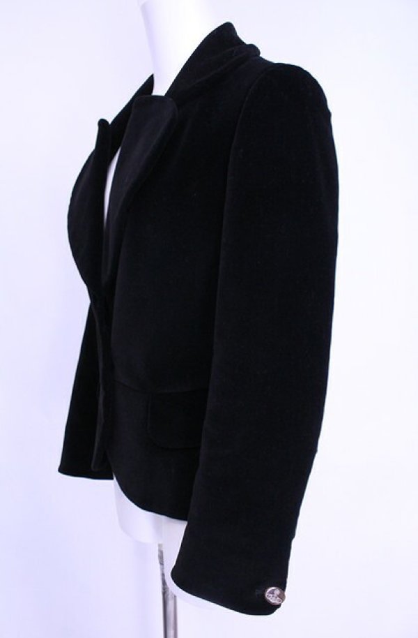 画像2: 【Vintage放出】ヴィヴィアンウエストウッド 中古 / 別珍ラブジャケット 2 ブラック  O-25-12-20-009-jc-YM-OS (2)