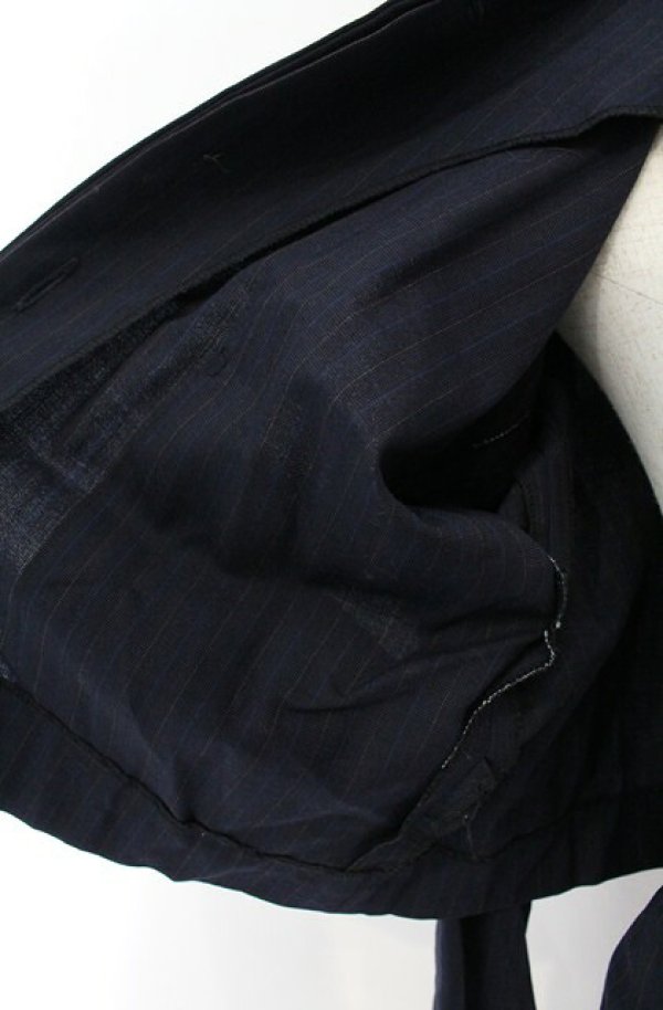 画像8: 【Vintage放出】ヴィヴィアンウエストウッド 中古 / ペンシルストライプシャツジャケットセットアップ S ネイビー  O-25-12-20-001-su-YM-OS (8)