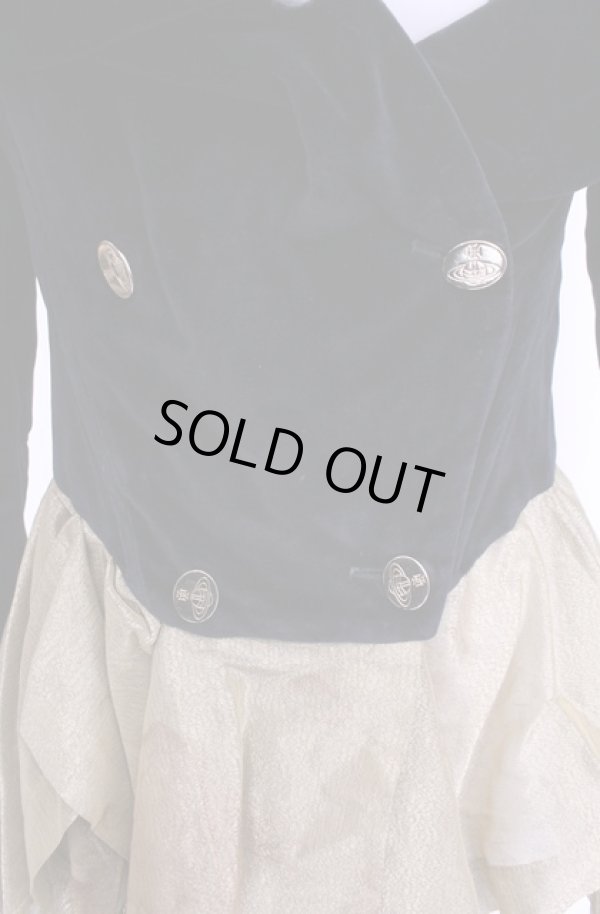 画像2: 【Vintage放出】ヴィヴィアンウエストウッド 中古 / アンダーバストジャケット 42 ブラックｘゴールド  O-25-12-20-011-jc-OD-OS (2)