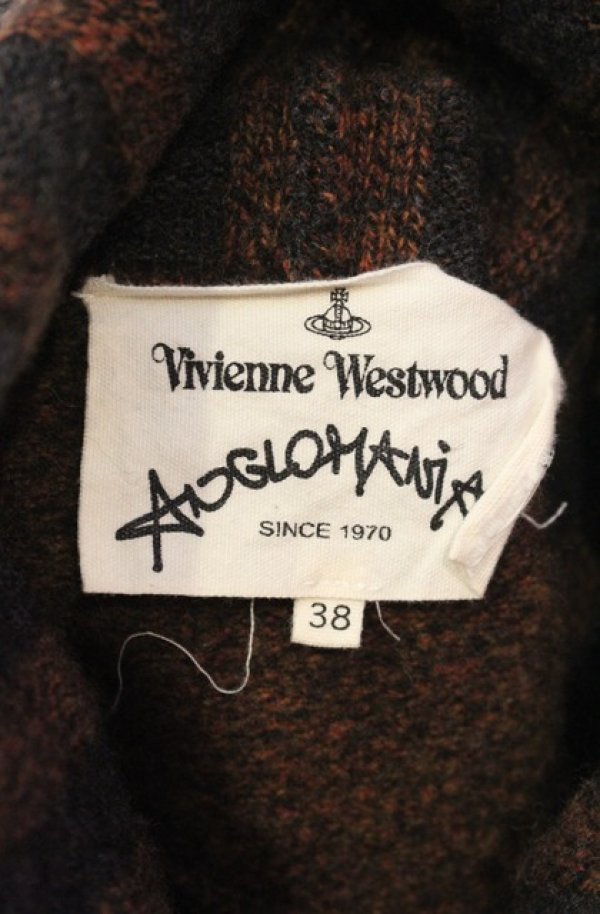 画像5: ANGLOMANIA 中古 / タートルリブネックウールニットワンピース 38 ブラウンｘグレー  O-26-01-11-018-op-YM-OS (5)