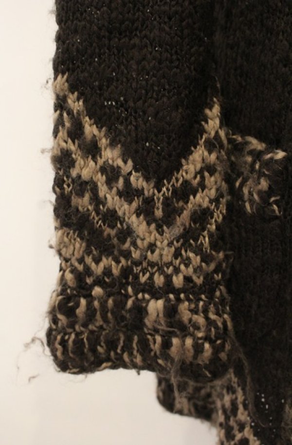 画像2: ヴィヴィアンウエストウッド 中古 / ケーブルニットフリンジカーディガン 2 ブラウン  O-26-01-11-019-to-YM-OS (2)