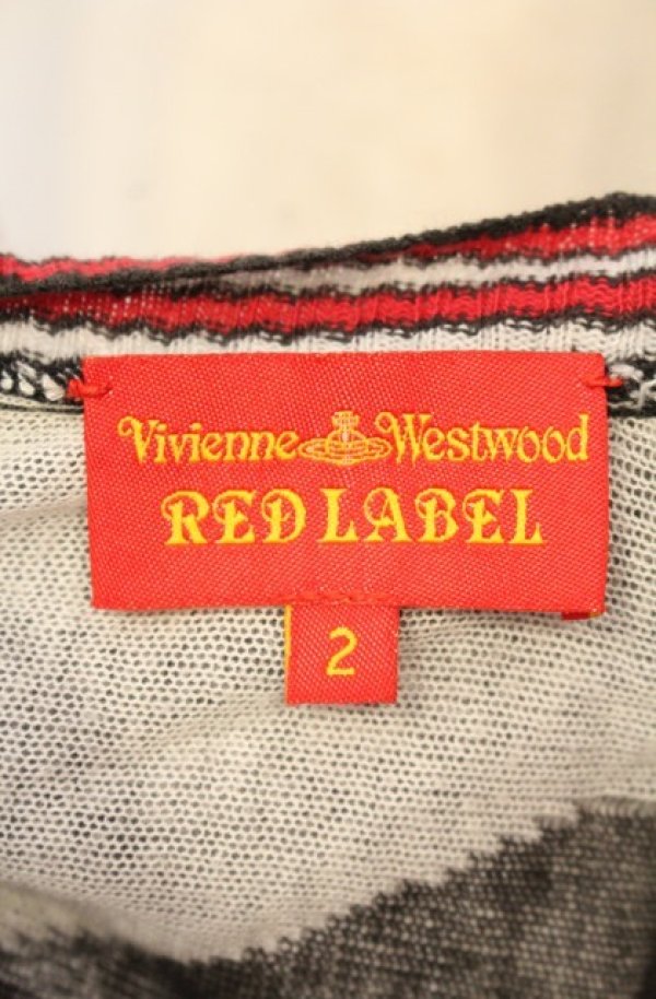 画像6: ヴィヴィアンウエストウッド 中古 / BIGロゴドルマンカーディガン  ブラックｘレッドｘグレー  O-26-01-11-025-to-YM-OS (6)