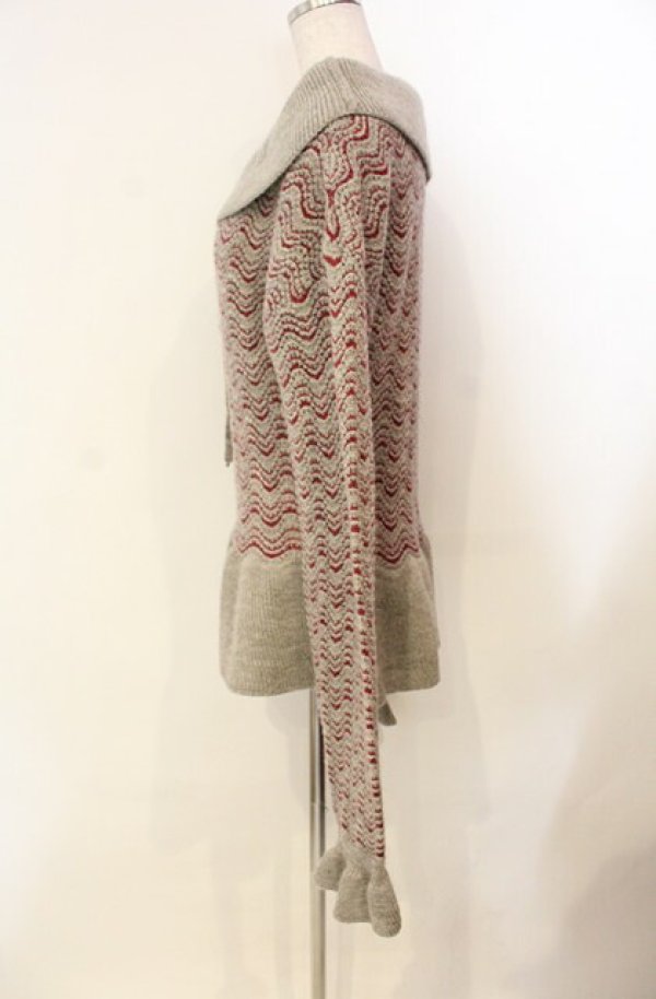 画像3: ヴィヴィアンウエストウッド 中古 / ウェーブジャガードニット M グレーｘパープル  O-26-01-11-026-to-YM-OS (3)