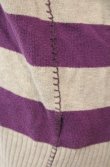 画像3: ヴィヴィアンウエストウッド 中古 / 単色オーブ刺繍ボーダーカーディガン 2 グレー×パープル  O-26-01-11-027-to-IG-OS (3)