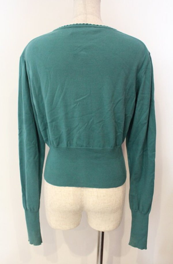 画像5: ヴィヴィアンウエストウッド 中古 / カラーオーブ刺繍カーディガン M グリーン  O-26-01-11-033-to-YM-OS (5)