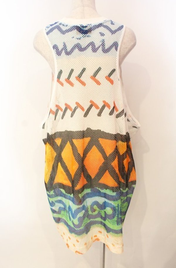 画像4: ANGLOMANIA 中古 / パターンボーダーメッシュタンクトップ L マルチ  O-26-01-11-034-to-YM-OS (4)