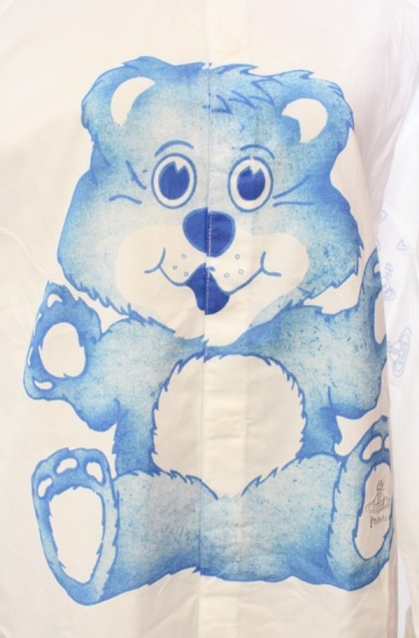 画像2: ヴィヴィアンウエストウッド 中古 / Palaceコラボテディベアシャツ S ホワイトｘブルー  O-26-01-11-037-bl-YM-OS (2)