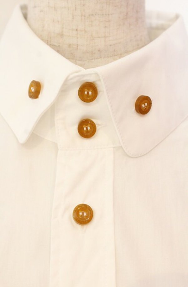 画像2: ヴィヴィアンウエストウッド 中古 / 銀オーブ刺繍ボタンダウンシャツ 50 ホワイト  O-26-01-11-038-bl-YM-OS (2)