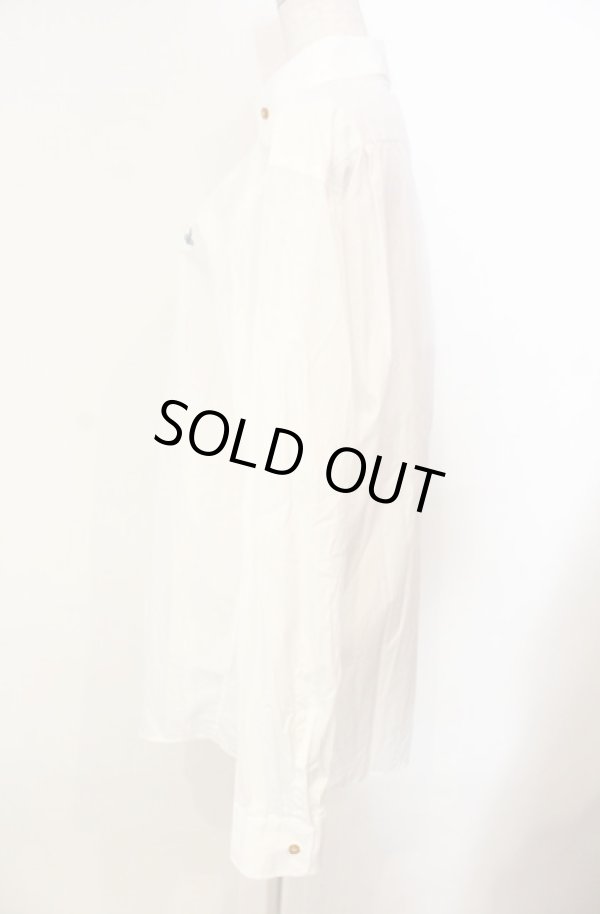 画像4: ヴィヴィアンウエストウッド 中古 / 銀オーブ刺繍ボタンダウンシャツ 50 ホワイト  O-26-01-11-038-bl-YM-ZH (4)