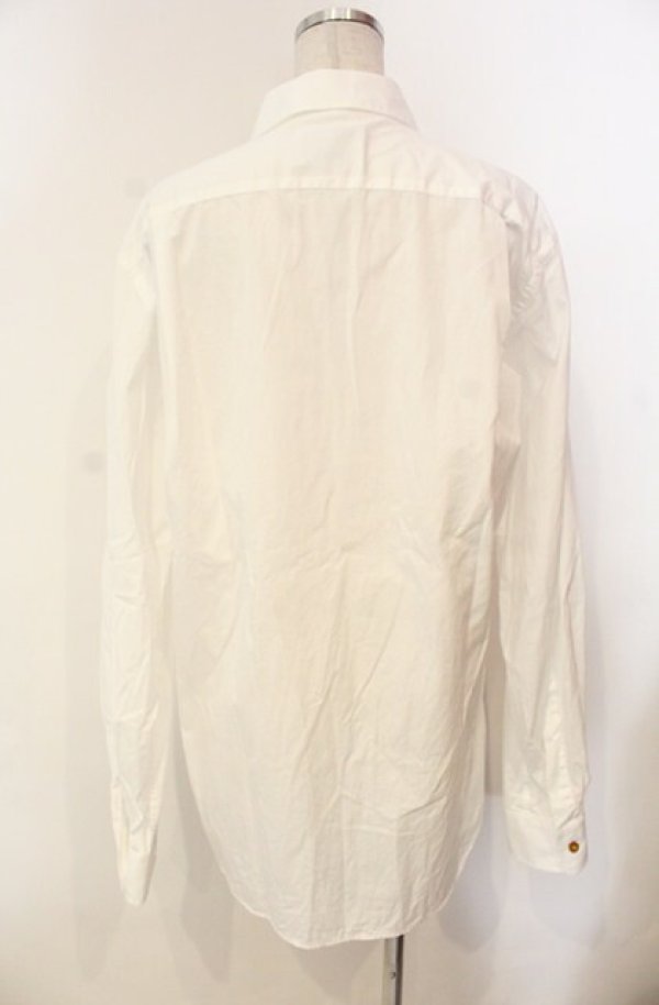 画像5: ヴィヴィアンウエストウッド 中古 / 銀オーブ刺繍ボタンダウンシャツ 50 ホワイト  O-26-01-11-038-bl-YM-OS (5)