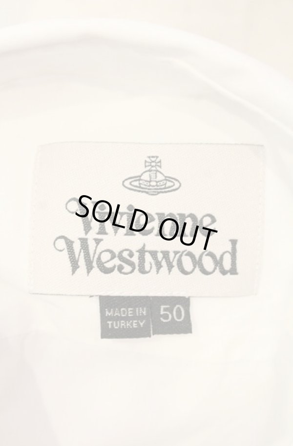 画像6: ヴィヴィアンウエストウッド 中古 / 銀オーブ刺繍ボタンダウンシャツ 50 ホワイト  O-26-01-11-038-bl-YM-ZH (6)