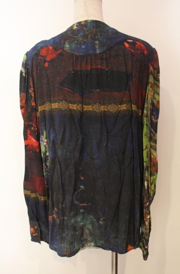 画像4: ヴィヴィアンウエストウッド 中古 / 総柄ドレープシャツ 46 マルチ  O-26-01-11-042-bl-YM-OS (4)