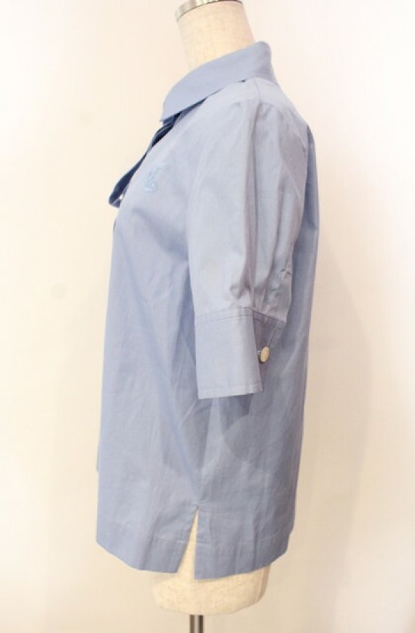 画像3: ANGLOMANIA 中古 / 変形ヒヨク半袖シャツ  サックス  O-26-01-11-043-bl-YM-OS (3)