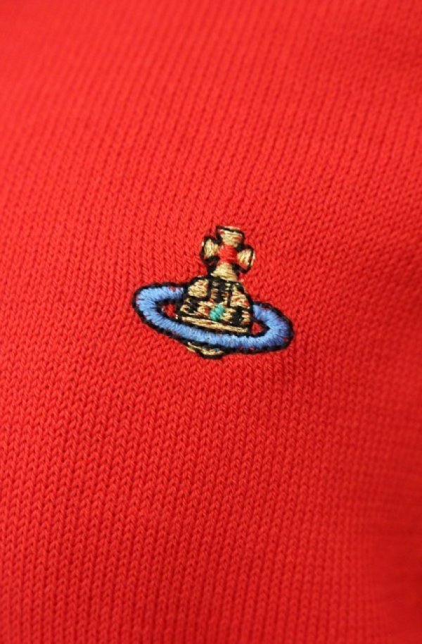 画像3: ヴィヴィアンウエストウッド 中古 / カラーオーブ刺繍ラウンドネックカーディガン S レッド  O-26-01-11-044-to-YM-OS (3)