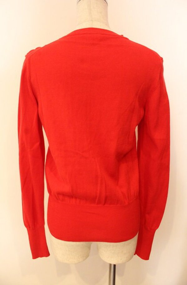 画像5: ヴィヴィアンウエストウッド 中古 / カラーオーブ刺繍ラウンドネックカーディガン S レッド  O-26-01-11-044-to-YM-OS (5)