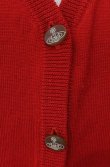 画像2: ヴィヴィアンウエストウッド 中古 / 単色オーブ刺繍ニットカーディガン 2 レッド  O-26-01-11-045-to-IG-OS (2)