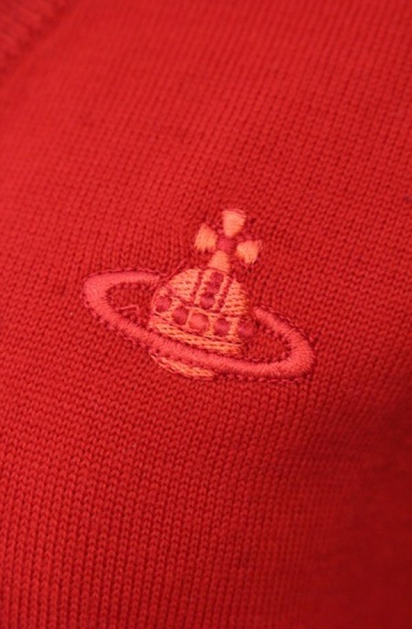 画像3: ヴィヴィアンウエストウッド 中古 / 単色オーブ刺繍ニットカーディガン 2 レッド  O-26-01-11-045-to-IG-OS (3)