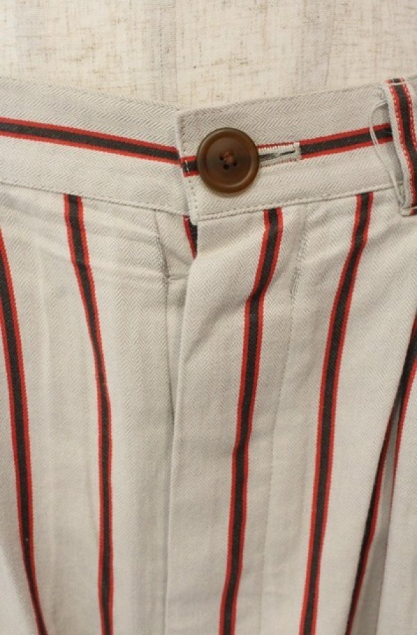 画像2: ヴィヴィアンウエストウッド 中古 / リネンストライプトラウザーパンツ 00 アイボリー  O-26-01-11-046-pa-YM-OS (2)