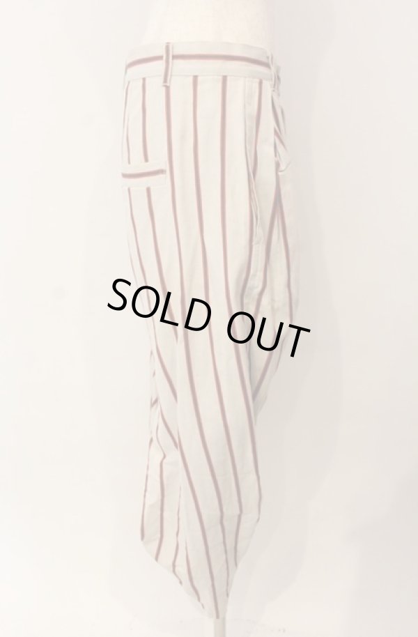 画像3: ヴィヴィアンウエストウッド 中古 / リネンストライプトラウザーパンツ 00 アイボリー  O-26-01-11-046-pa-YM-ZH (3)