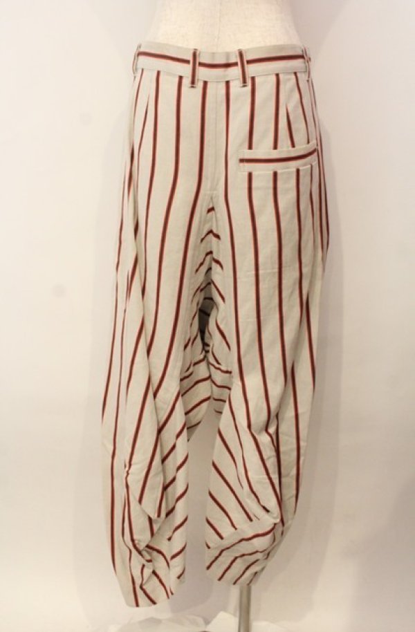 画像4: ヴィヴィアンウエストウッド 中古 / リネンストライプトラウザーパンツ 00 アイボリー  O-26-01-11-046-pa-YM-OS (4)