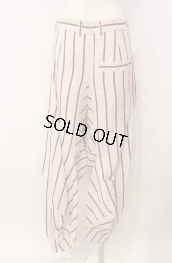 画像4: ヴィヴィアンウエストウッド 中古 / リネンストライプトラウザーパンツ 00 アイボリー  O-26-01-11-046-pa-YM-ZH (4)