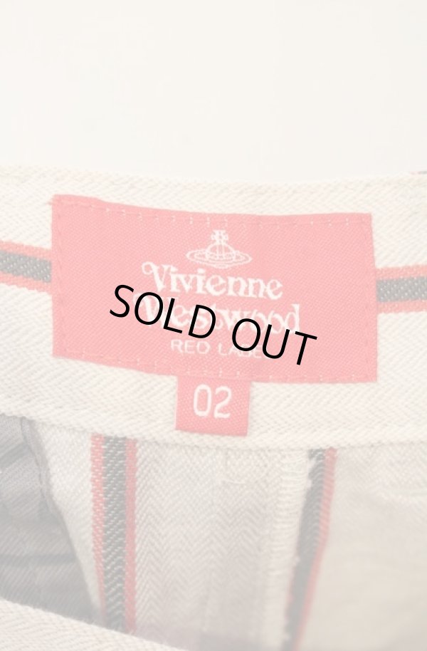 画像5: ヴィヴィアンウエストウッド 中古 / リネンストライプトラウザーパンツ 00 アイボリー  O-26-01-11-046-pa-YM-ZH (5)