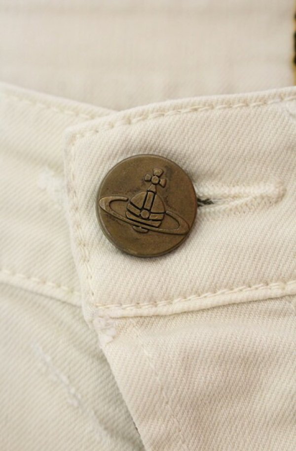 画像2: ヴィヴィアンウエストウッド Anglomania and Lee 中古 / NEW BOYFRIEND ジーンズデニムパンツ 28 アイボリー  O-26-01-11-047-pa-YM-OS (2)