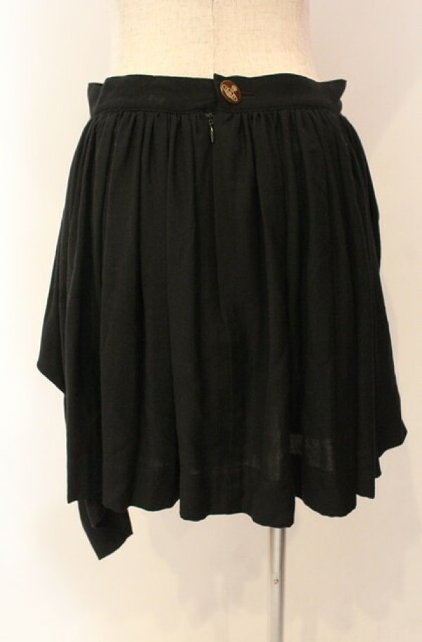 画像4: ヴィヴィアンウエストウッド 中古 / サイドギャザーアシメスカート 3 ブラック  O-26-01-11-054-sk-IG-OS (4)