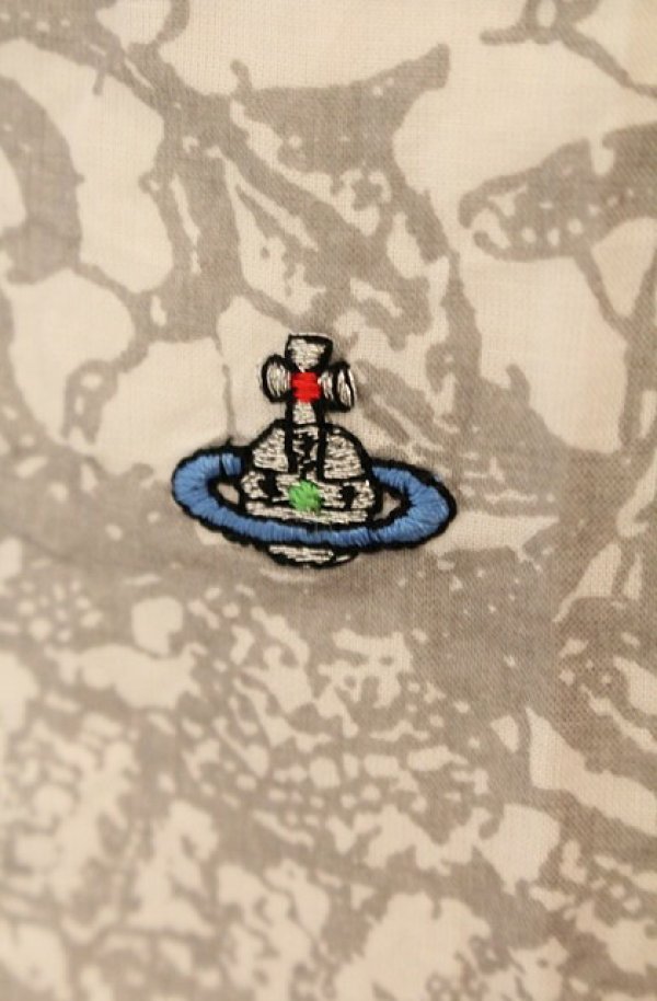 画像3: ヴィヴィアンウエストウッド MAN 中古 / 総柄半袖シャツ 48 ホワイトｘグレー  O-26-01-11-061-bl-YM-OS (3)