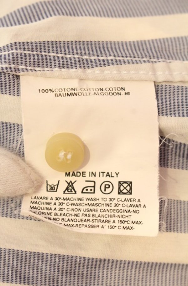 画像7: ヴィヴィアンウエストウッド MAN 中古 / 高襟ストライプシャツ 4 ブルーｘホワイト  O-26-01-11-062-bl-YM-OS (7)