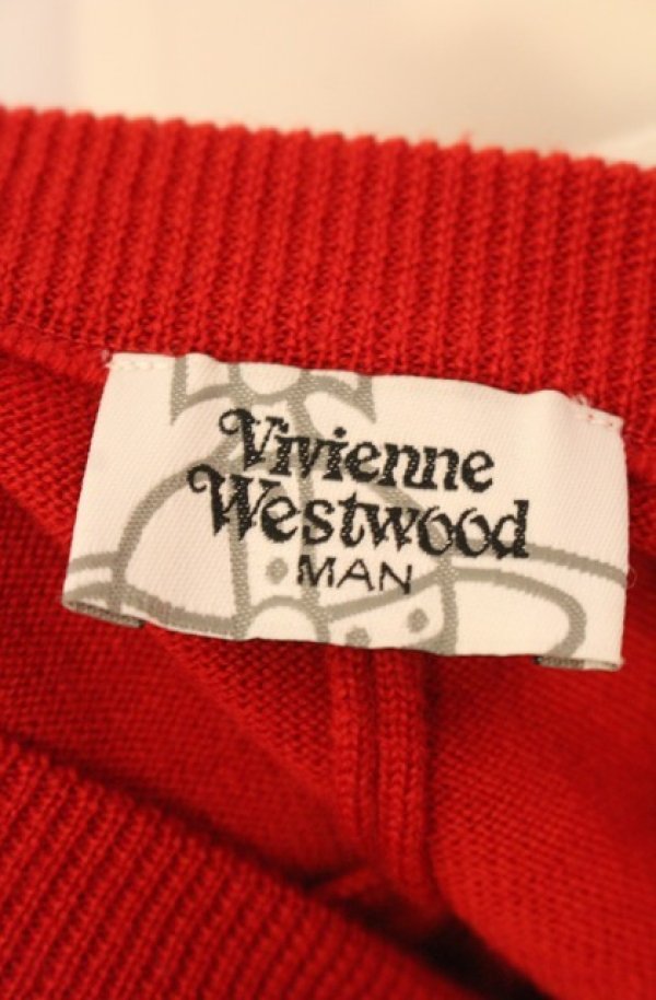 画像6: ヴィヴィアンウエストウッド MAN 中古 / 4アームカーディガン F レッド  O-26-01-11-065-to-YM-OS (6)