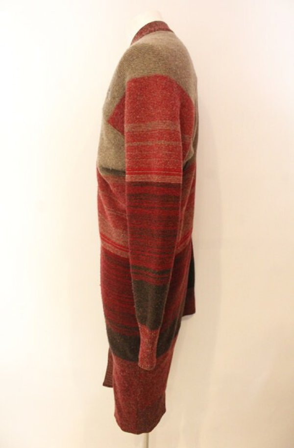画像4: ヴィヴィアンウエストウッド MAN 中古 / グラデーション変形ニットカーディガン 44 ブラウンｘレッド  O-26-01-11-066-to-YM-OS (4)