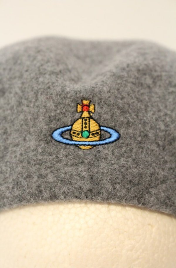 画像2: ヴィヴィアンウエストウッド 中古 / ワンポイントORBベレー帽  グレー  O-26-01-11-082-ha-YM-OS (2)