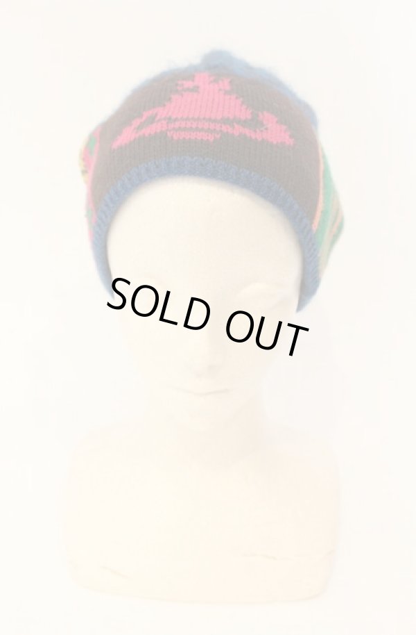 画像2: ヴィヴィアンウエストウッド 中古 / ヘリテージパッチワークニット帽  マルチ  O-26-01-11-083-ha-YM-ZH (2)