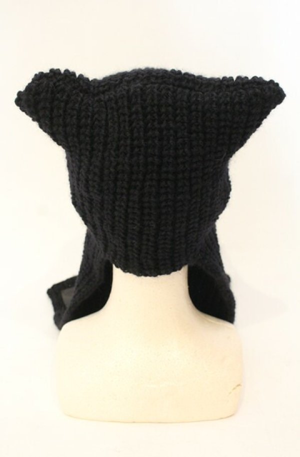 画像4: ヴィヴィアンウエストウッド 中古 / Cat Ear Kint（キャットイヤーニットキャップ）  ブラック  O-26-01-11-084-ha-YM-OS (4)