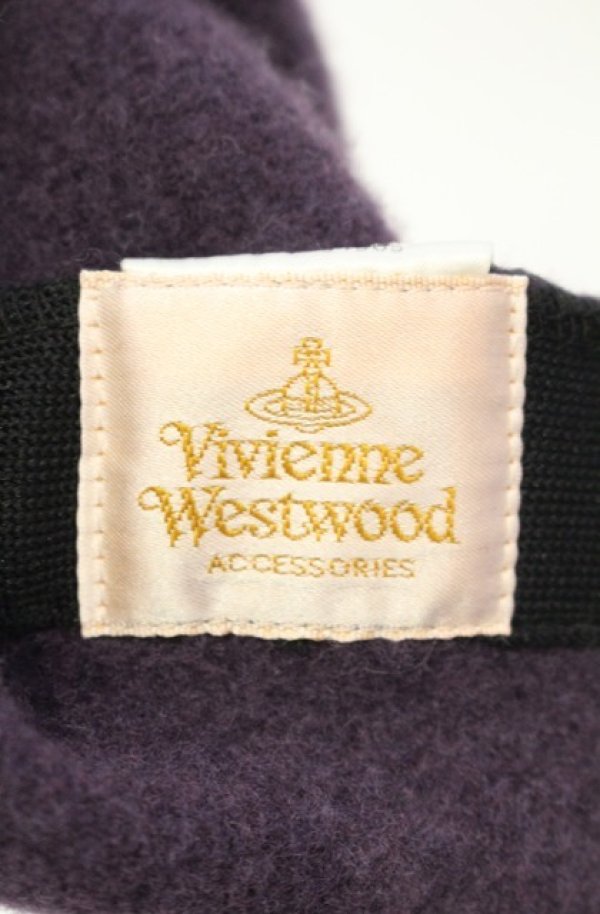 画像5: ヴィヴィアンウエストウッド 中古 / グラフィティオーブ刺繍ベレー帽 M パープル  O-26-01-11-085-gd-YM-OS (5)