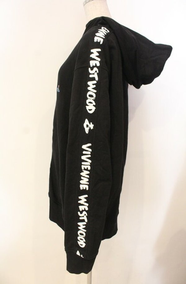 画像5: ヴィヴィアンウエストウッド 中古 / TAPE HOODIE（テープフーディー）パーカー XXL ブラック  O-26-01-11-008-to-YM-OS (5)