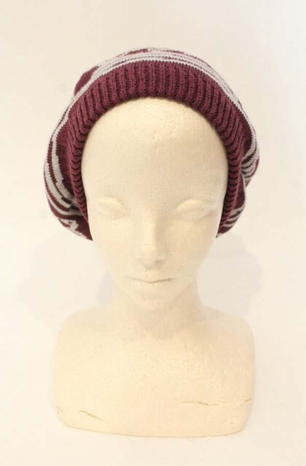 画像2: ヴィヴィアンウエストウッド 中古 / スクリブルハートビーニーキャップ  パープル  O-26-01-11-086-gd-YM-OS (2)