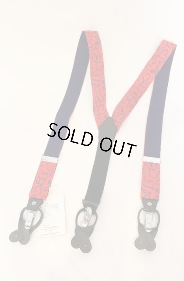 画像3: ヴィヴィアンウエストウッド 中古 / スクリブルハートサスペンダー 00 レッドｘネイビー  O-26-01-11-087-gd-YM-ZH (3)