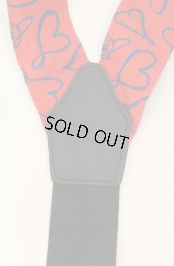 画像4: ヴィヴィアンウエストウッド 中古 / スクリブルハートサスペンダー 00 レッドｘネイビー  O-26-01-11-087-gd-YM-ZH (4)