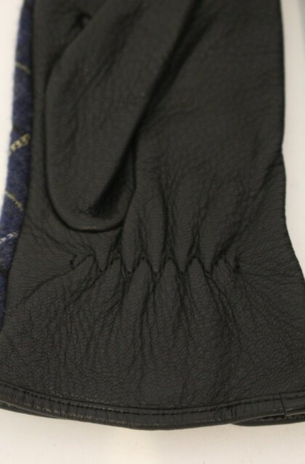 画像4: ヴィヴィアンウエストウッド 中古 / チェックレザーグローブ  ブルー×ブラック  O-26-01-11-088-gd-IG-OS (4)