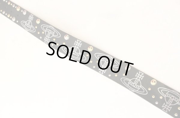 画像2: ヴィヴィアンウエストウッド 中古 / オーバルバックルスタッズベルト メンズS規格 シルバーｘブラック  O-26-01-11-098-gd-YM-OS (2)